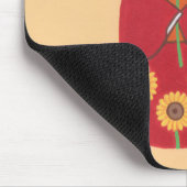 Kokeshi Doll met zonnebloem Muismat (Hoek)