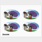Kokeshi Doll Ovale Sticker (Vel)