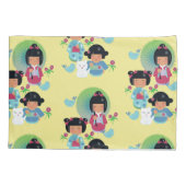 Kokeshi Doll Pillowcase voor meisjes Kussensloop