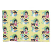 Kokeshi Doll Pillowcase voor meisjes Kussensloop (Voorkant)