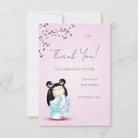 Kokeshi Doll Pink Girl Baby shower