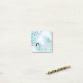 Kokeshi Doll Pink Grey Monogram Post-it Notes (Op bureau)