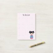 Kokeshi Doll Pink Post-it® notes 4 x 6 (Op bureau)