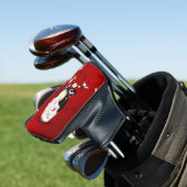 Kokeshi Doll Red Black Cherry Blossom Golfheadcover (Insitu)