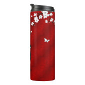 Kokeshi Doll Red Black Cherry Blossom Thermosbeker (Geroteerd rechts)