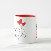 Kokeshi Doll Red Happy Birthday Mok (Midden)