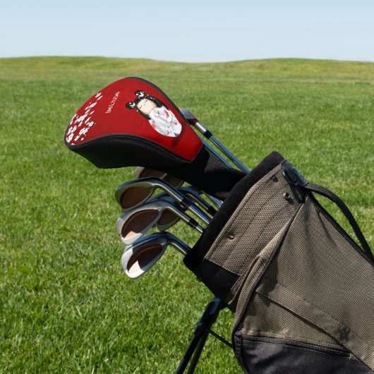 Kokeshi Doll Red White Cherry Blossom Golfheadcover (Insitu)