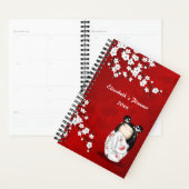 Kokeshi Doll Red White Cherry Blossom Jouw naam Planner (Display)