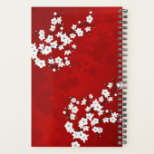 Kokeshi Doll Red White Cherry Blossom Jouw naam Planner (Achterkant)
