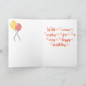 Kokeshi Doll Rood Happy Birthday Kaart (Binnen)