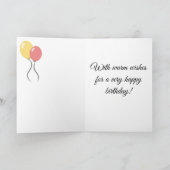 Kokeshi Doll Roze Happy Birthday Kaart (Binnen)