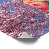 Kokeshi Doll Sakura Cherry Blossoms Print Poster (Hoek)