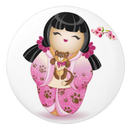 Kokeshi Doll Series Updates Keramische knop