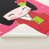 Kokeshi Doll sherpa baby Blanket Sherpa Deken (3/4)