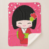 Kokeshi Doll sherpa baby Blanket Sherpa Deken (Voorkant)