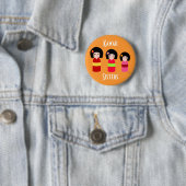 Kokeshi Doll Sisters Cartoon Ronde Button 5,7 Cm (In situ)