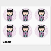 Kokeshi Doll Sticker, Glossy, 3 inch (vel 6) Ronde Sticker (Vel)