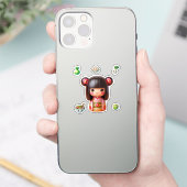 Kokeshi Doll Sticker, Schattige Kokeshi Sticker (Telefoon)