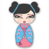 Kokeshi Doll Vinyl Sticker (Voorkant)