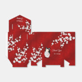 Kokeshi Doll White Birthday Hartelijk dank Bedankdoosjes (Uitgevouwen)