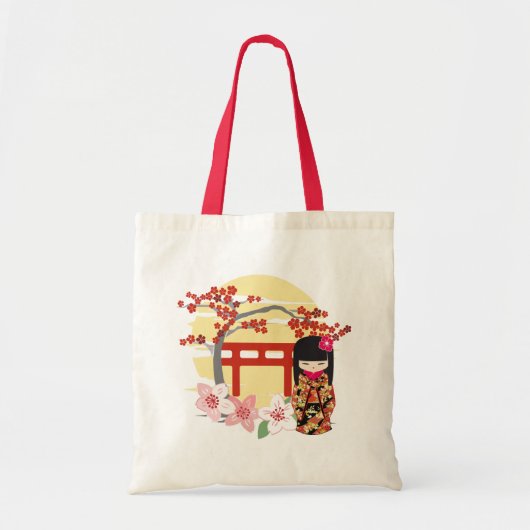 Kokeshi Doll Zen Art Tote Bag (Voorkant)