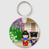 Kokeshi Dolls en Teahouse Sleutelhanger (Voorkant)