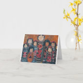 Kokeshi Dolls Kaart (Gele Bloem)