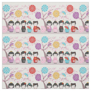 Kokeshi Dolls Stof