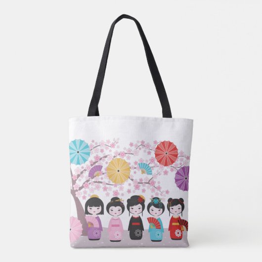 Kokeshi Dolls Tote Bag (Achterkant)