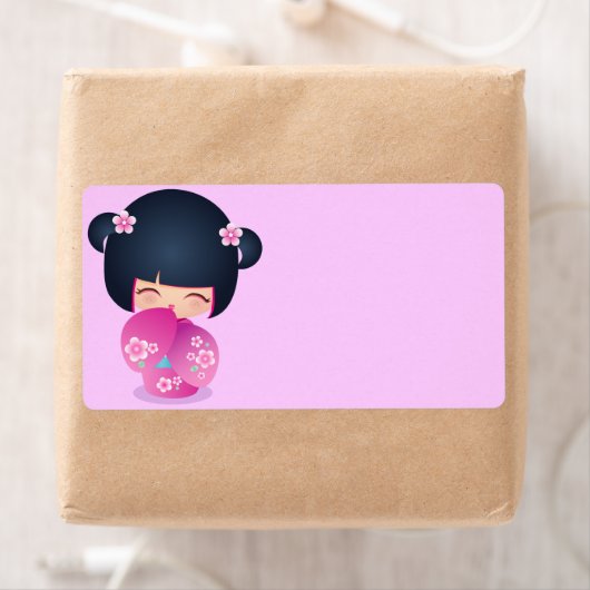 Kokeshi Fraise Address Label (Insitu)
