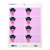 Kokeshi Fraise Address Label (Full Sheet)
