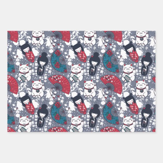 Kokeshi Inpakpapier Vel (Voorkant)