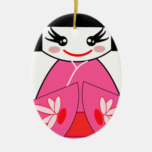 Kokeshi Japan Keramisch Ornament (Voorkant)