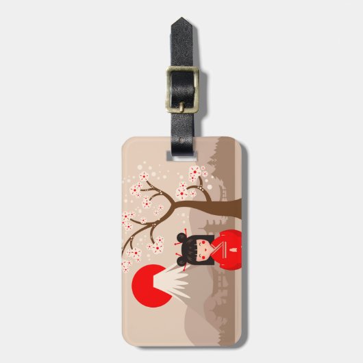 Kokeshi - Japanese Doll Bagagelabel (Voorkant verticaal)