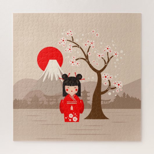 Kokeshi - Japanse dollar Legpuzzel (Verticaal)