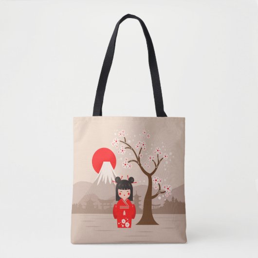 Kokeshi - Japanse dollar Tote Bag (Voorkant)