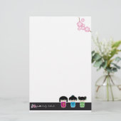 Kokeshi-kantoorbenodigdheden Briefpapier (Staand voorkant)