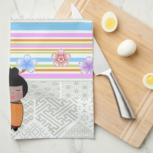 kokeshi libellen theedoek (Quarter Fold)