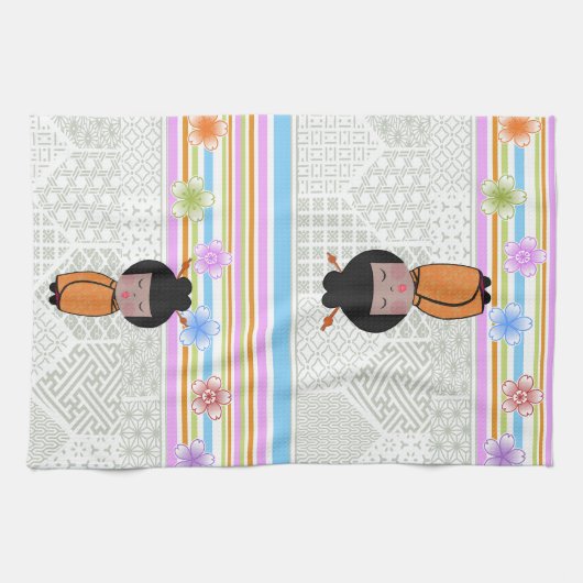 kokeshi libellen theedoek (Horizontaal)