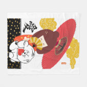 KOKESHI LIEFDE Chow hondenhart Fleece Deken (Voorkant (Horizontaal))