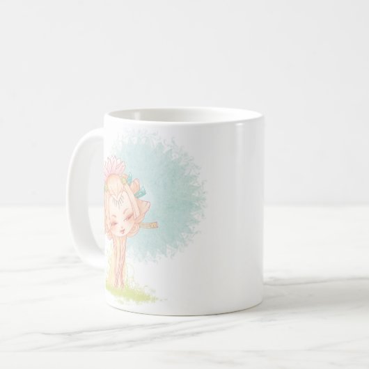 Kokeshi Lotus Koffiemok (Voorkant links)