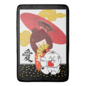 KOKESHI LOVE  Chow dog heart CRATE MAT (Voorkant Verticaal)