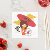 KOKESHI LOVE  Chow dog heart  Servet (Insitu)