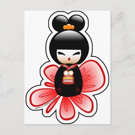kokeshi-mickey-sfondo-t briefkaart (Voorkant)