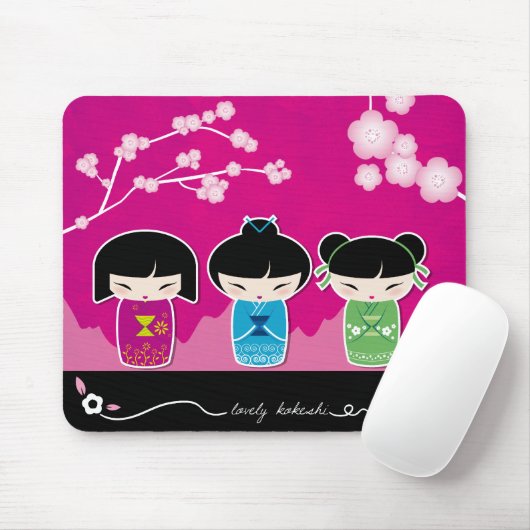 Kokeshi mousepad muismat (Met muis)