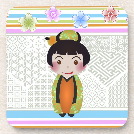 kokeshi noshi bier onderzetter (Voorkant)