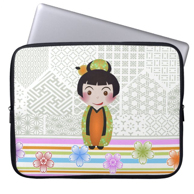 kokeshi noshi laptop sleeve (Voorkant)