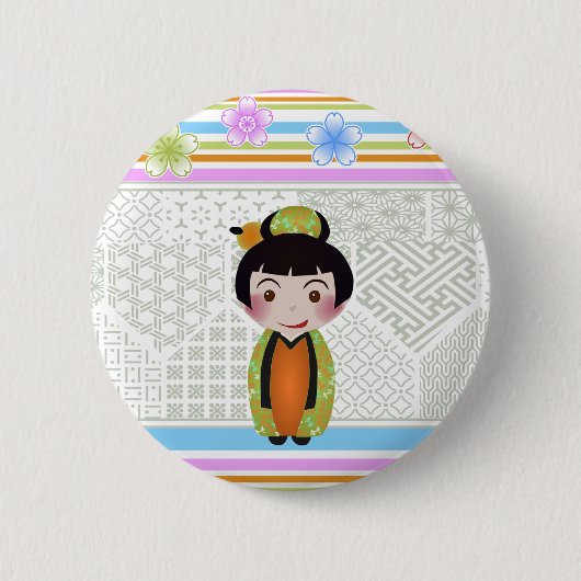 kokeshi noshi ronde button 5,7 cm (Voorkant)