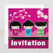 Kokeshi-plein Uitnodiging (Voorkant / Achterkant)