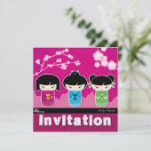 Kokeshi-plein Uitnodiging (Staand voorkant)